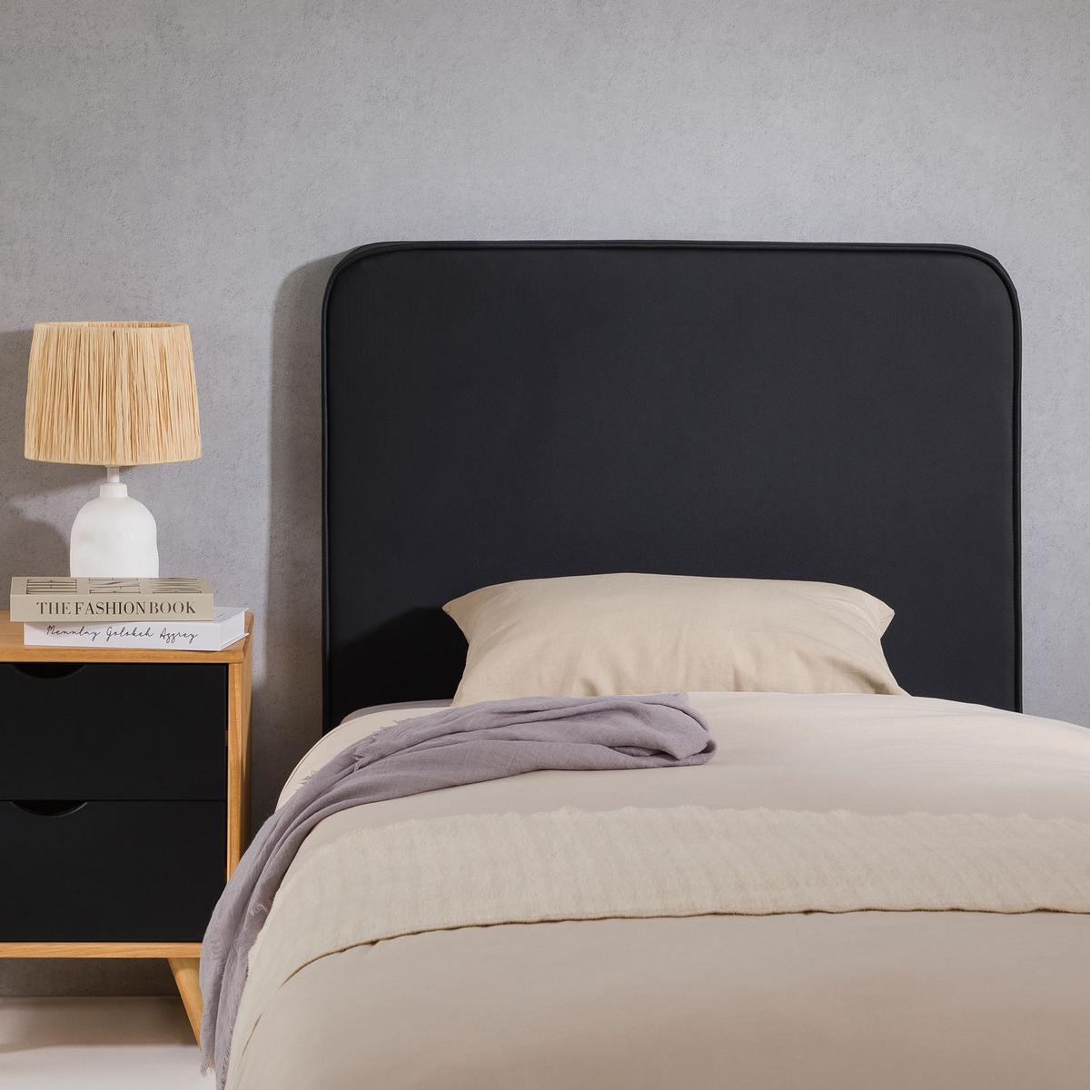 KOPFTEIL ARIELA 90x190 cm schwarz - Schwarz, Textil (90/68/6cm) - IDIMEX