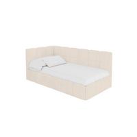 EINZELBETT Jugendbett mit Bettkasten Rechts, mit Matratze - LIVY 100x200 Beige - Sandfarben, Holzwerkstoff/Textil (100/200cm) - ALTDECOR