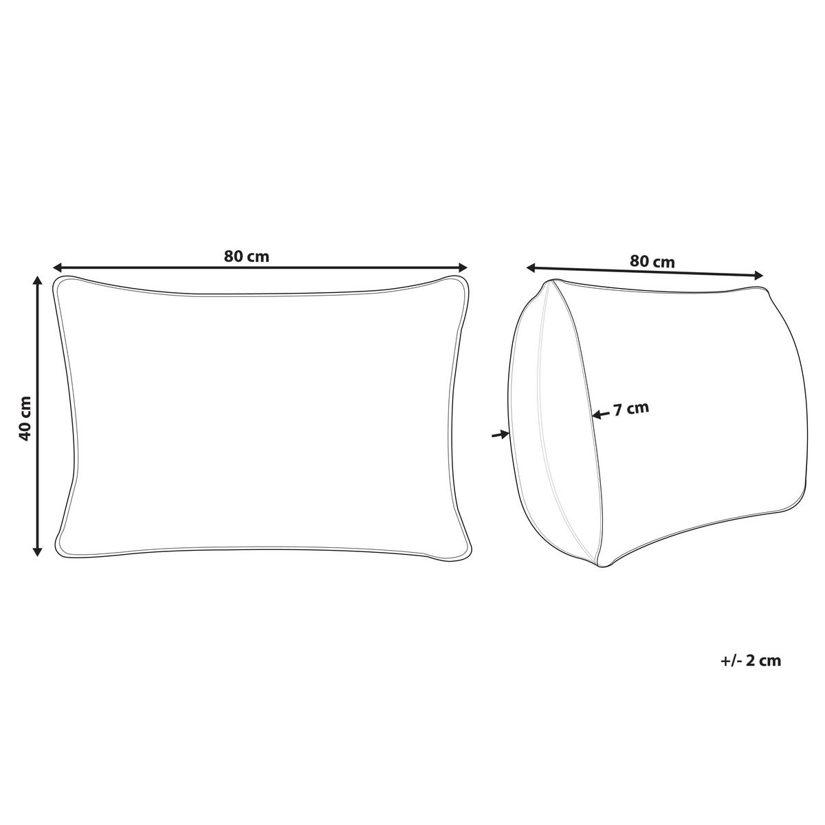 KOPFKISSEN Weiß 40/80 cm Teide - Weiß, Naturmaterialien (80/40cm) - Beliani