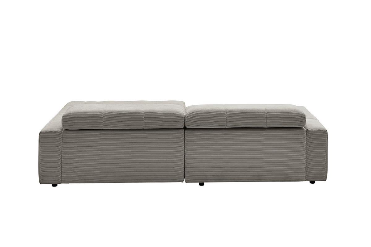 ECKSOFA RENO Grau Cord - Schwarz/Grau, Kunststoff/Textil (258/217cm) - KAWOLA