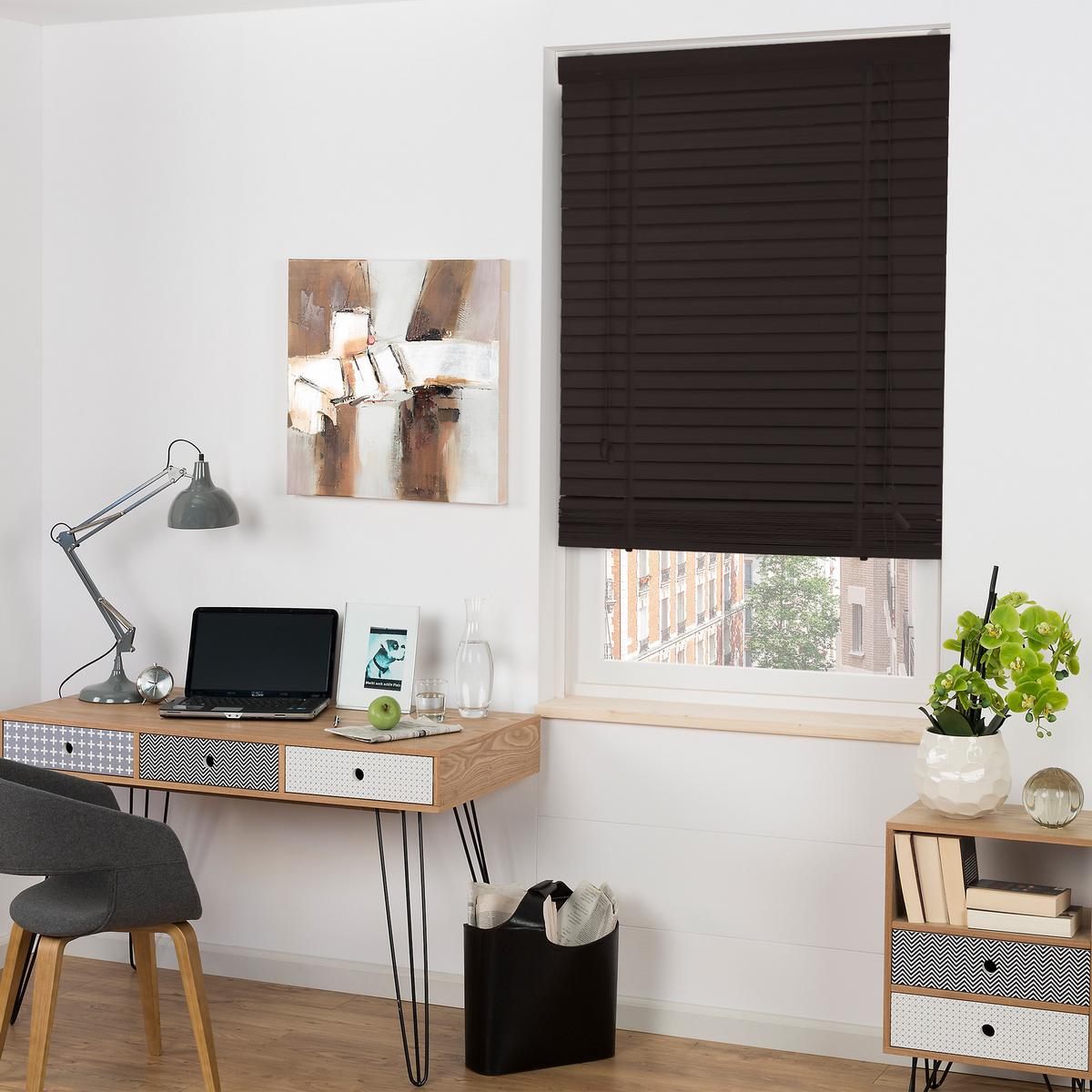 HOLZJALOUSIE SolDecor BE5 120/180cm Schwarz - Schwarz, Naturmaterialien/Holz (120/180cm) - Sol Royal