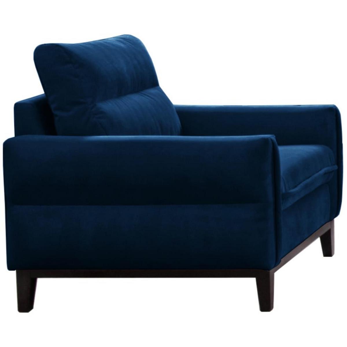 RELAXSESSEL Belweder Velours dunkelblau - Dunkelblau, Holz/Textil (94/95/94cm) - Beautysofa