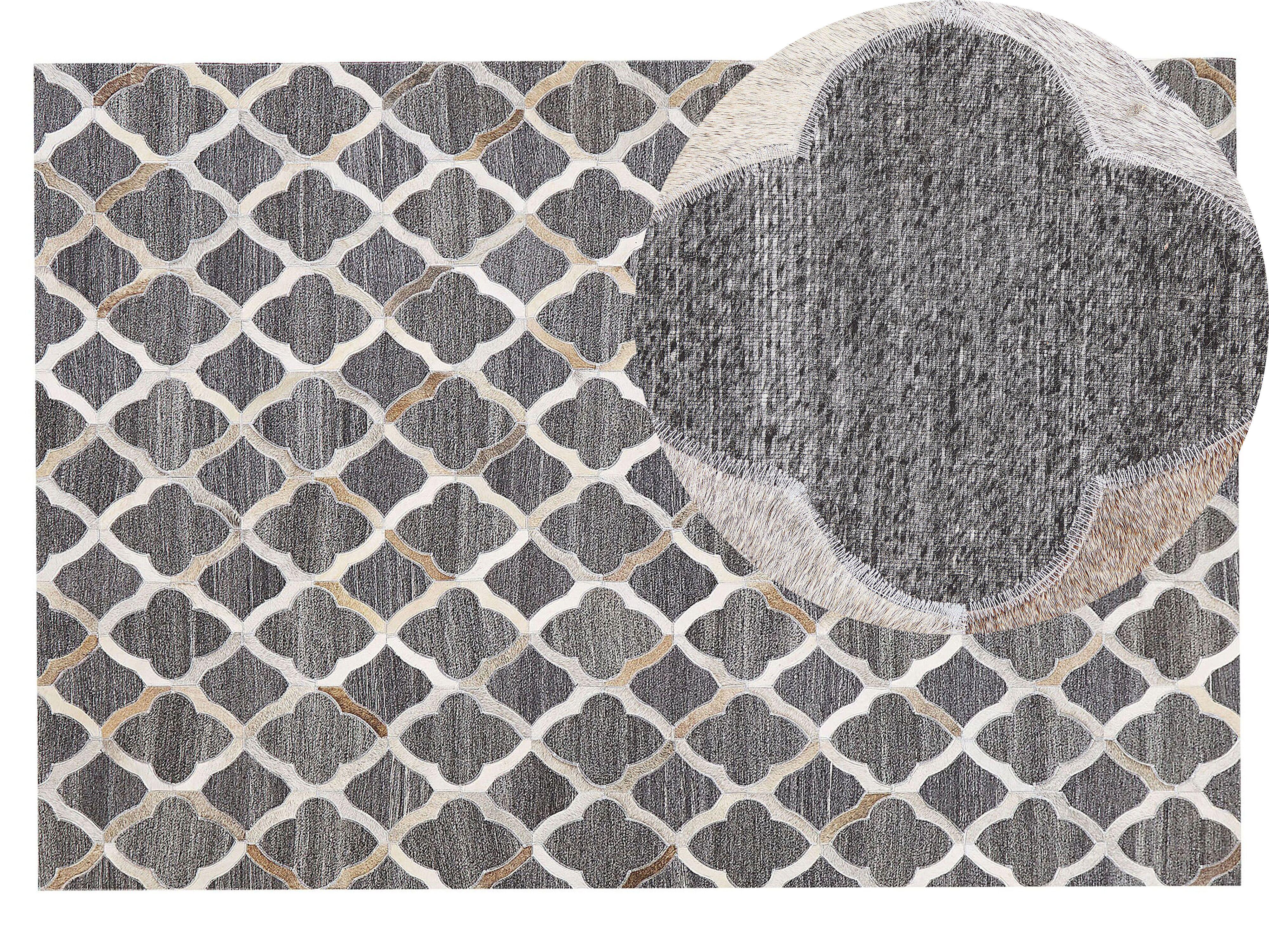 PATCHWORK-TEPPICH Rolunay 200/140 cm - Grau, Fell (140/200cm) - Beliani