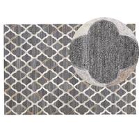 PATCHWORK-TEPPICH Rolunay 200/140 cm - Grau, Fell (140/200cm) - Beliani