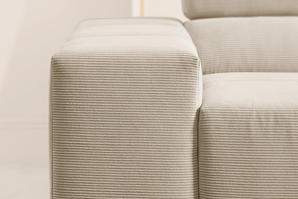 ECKSOFA NEVADA Beige Cord - Beige/Schwarz, Kunststoff/Textil (319/215cm) - KAWOLA