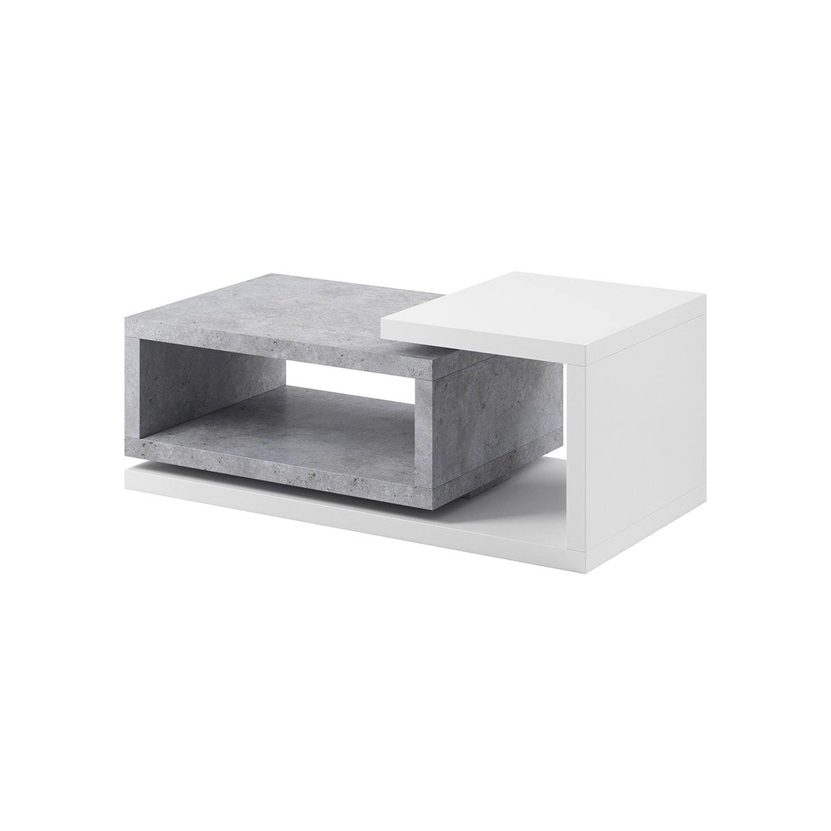 COUCHTISCH Ilyes Weiß und Beton - Weiß, Holzwerkstoff (40/120/60cm) - Petits-meubles