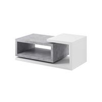 COUCHTISCH Ilyes Weiß und Beton - Weiß, Holzwerkstoff (40/120/60cm) - Petits-meubles