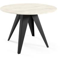 ESSTISCH Gala, Runder Tisch mit Ausziehfunktion, 90-130x90 cm, Schwarz+White Chromix - Schwarz/Weiß, Metall (90/90/76cm) - Beautysofa