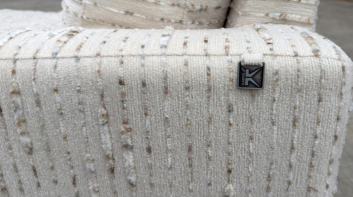 BIG SOFA MARLIN Cremeweiß Flachgewebe - Creme/Schwarz, Kunststoff/Textil (262/80/168cm) - KAWOLA