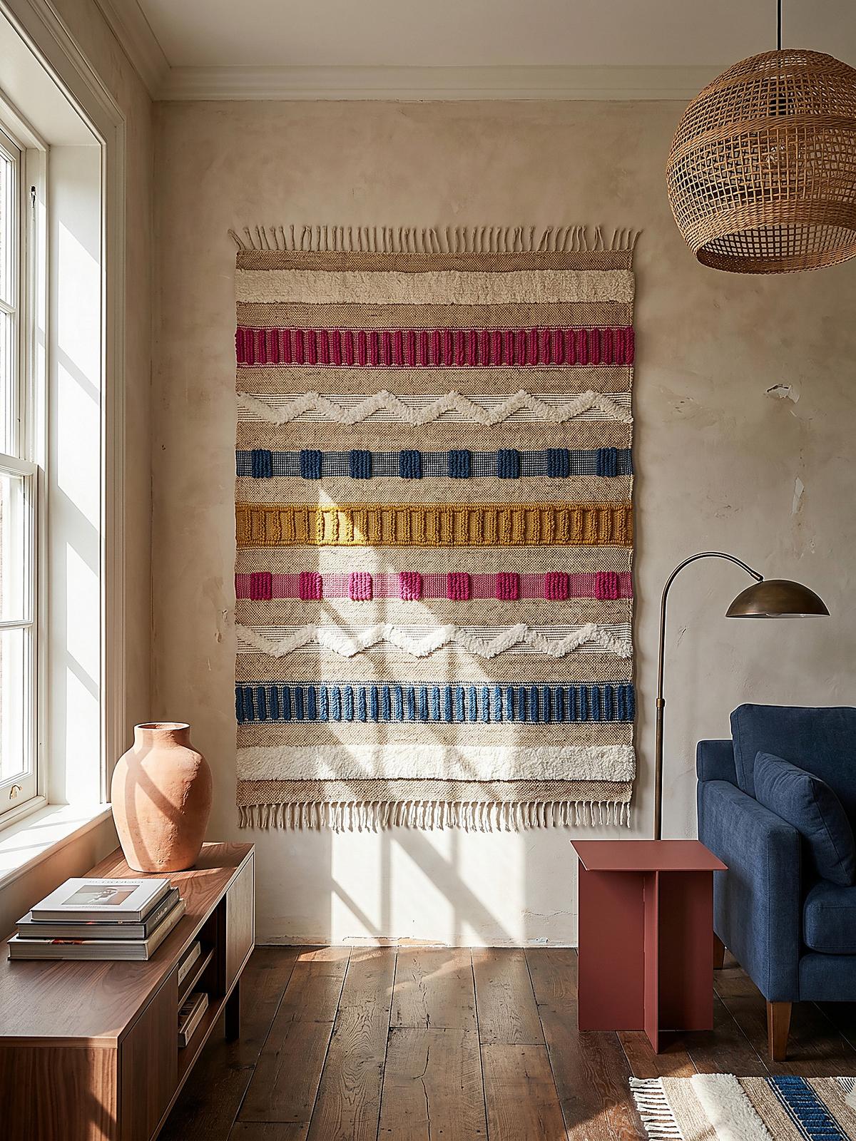 TEPPICH aus Jute handgewebt WHARFE in Bunt, geometrisch, 160 x 230 cm - Multicolor, Textil (230/160cm) - KADIMA DESIGN