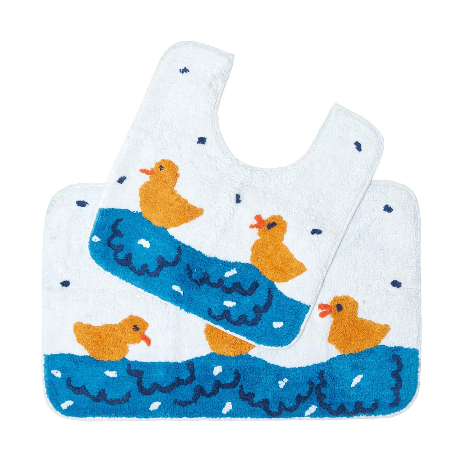 BADGARNITUR Ententeich 2-teilig, Baumwolle - Blau/Multicolor, Textil (45/75cm) - Homescapes