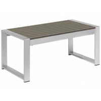 GARTEN Couchtisch Aluminium dunkelgrau 90/50 cm Salerno - Grau, Metall (50/90/42cm) - Beliani