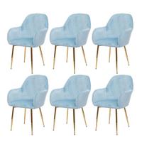 ESSZIMMERSTUHL Blau 6er-Set - Blau, Textil (57/83/57cm) - MCW
