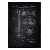 POSTER Gitarre Patent A3 Rahmenlos - Schwarz, Papier (29.7/5/42cm) - Nacnic