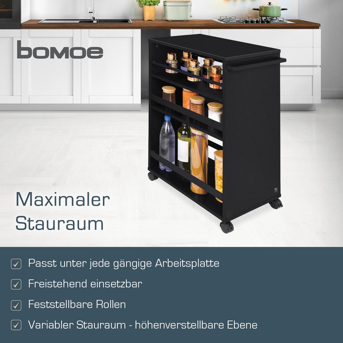 UNIVERSALWAGEN Bengt Schwarz - Schwarz, Naturmaterialien/Metall (38/79/50cm) - BoMoe