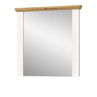 GARDEROBENSPIEGEL weiß Lärche und Eiche, 82 x 70 cm, Wandspiegel im Landhaus-Stil - Weiß/Eiche Artisan, Glas/Holzwerkstoff (82/70/4cm) - Inn.Furn