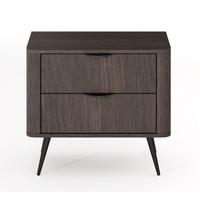 NACHTTISCH Veris Dunin-Eiche 63 cm - Dunkelbraun/Schwarz, Holzwerkstoff/Metall (63.2/55.3/38cm) - Selsey