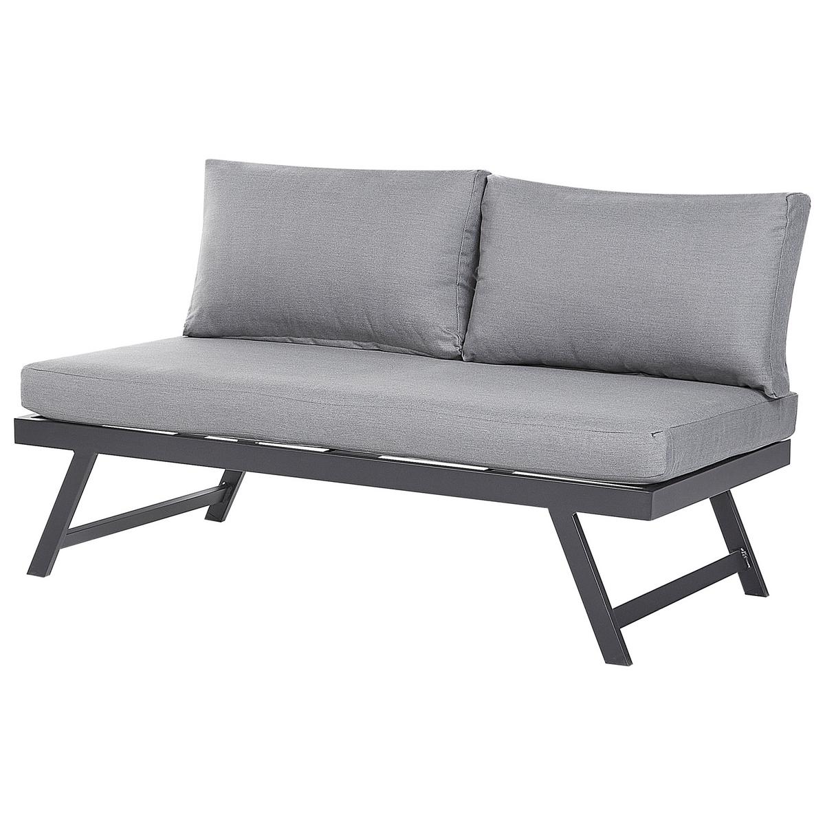 OUTDOOR-KISSENBEZUG Set Dunkelgrau Coccorino - Dunkelgrau, Textil (130/65cm) - Beliani