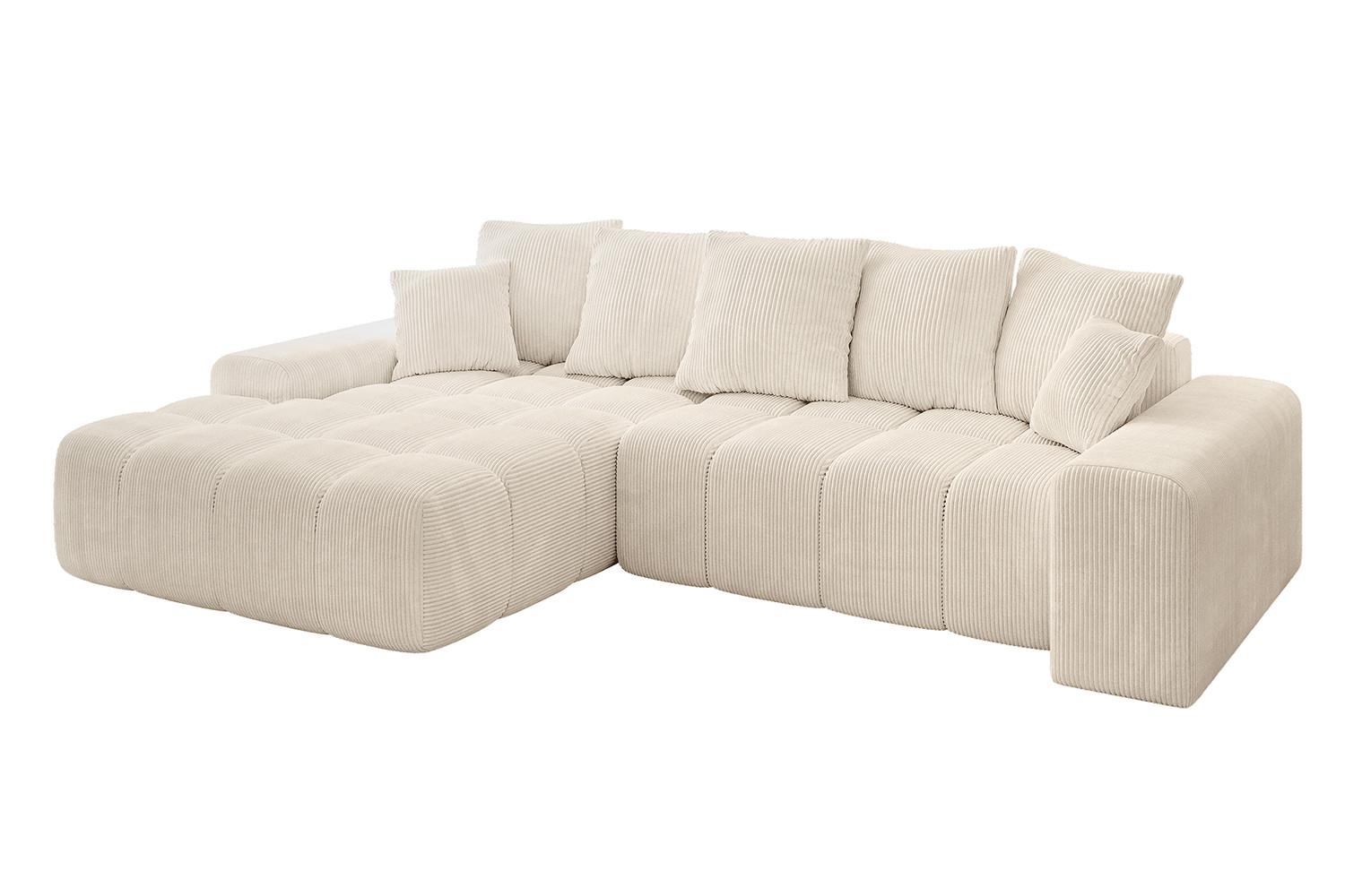 ECKSOFA Ottomane Links ENSI-L - 267x164x69 cm Beige - Beige, Holzwerkstoff/Kunststoff (267/164cm) - ALTDECOR