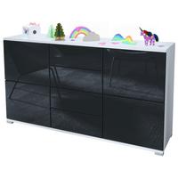 SIDEBOARD Rova Schwarz Hochglanz - Schwarz Hochglanz, Holzwerkstoff (138.5/75.5/35cm) - Vladon