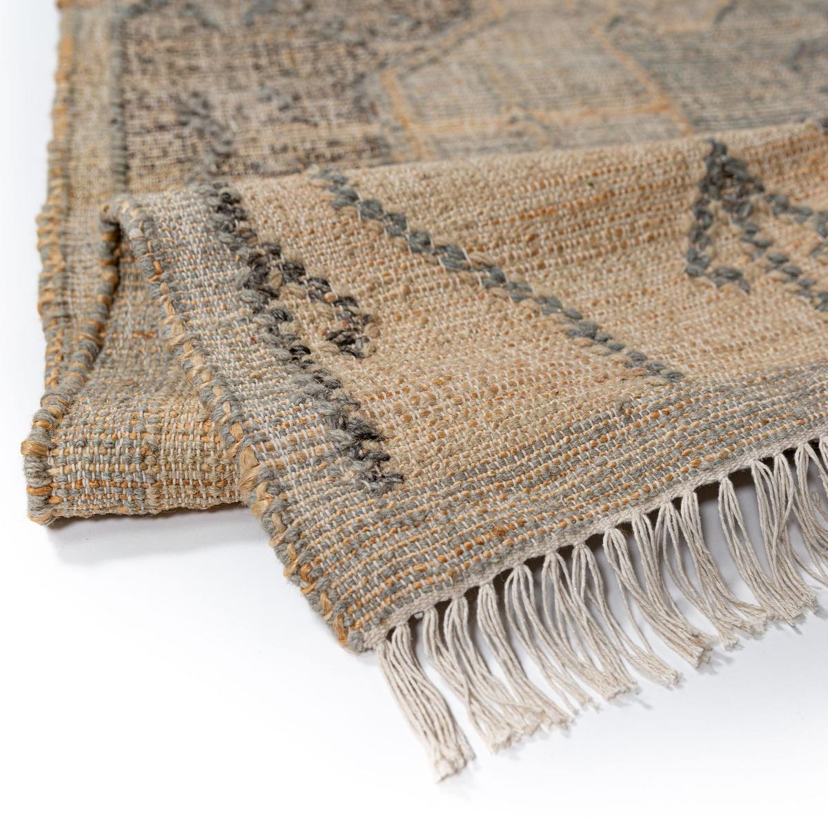 NATURTEPPICH handgewebt BERMEO, im Vintage-Stil, Natur, 140 x 200 cm - Beige, Textil (200/140cm) - KADIMA DESIGN
