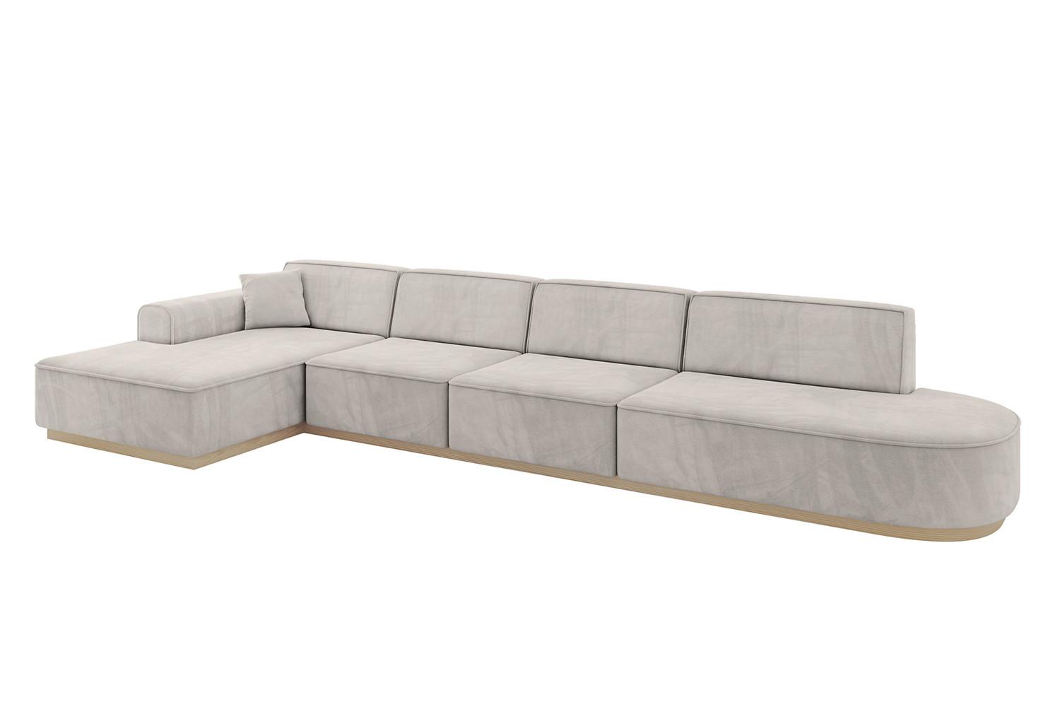 ECKSOFA Ottomane Links IREA-L3 - 413x171x83 cm Hellbraun - Hellbraun, Holzwerkstoff/Textil (413/171cm) - ALTDECOR