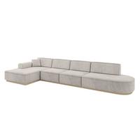 ECKSOFA Ottomane Links IREA-L3 - 413x171x83 cm Hellbraun - Hellbraun, Holzwerkstoff/Textil (413/171cm) - ALTDECOR