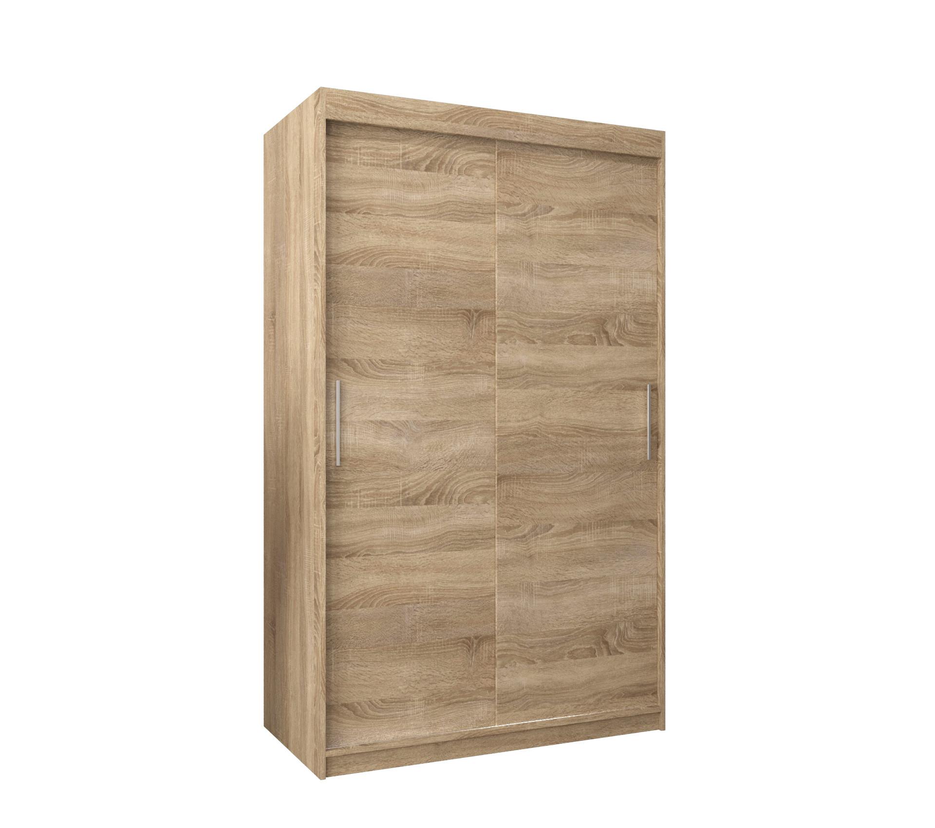 SCHIEBETÜRENSCHRANK TOKYO 200/120/62 2-türig - Silberfarben/Sonoma Eiche, Holz/Kunststoff (120/200/62cm) - MÖBEL KRYSPOL