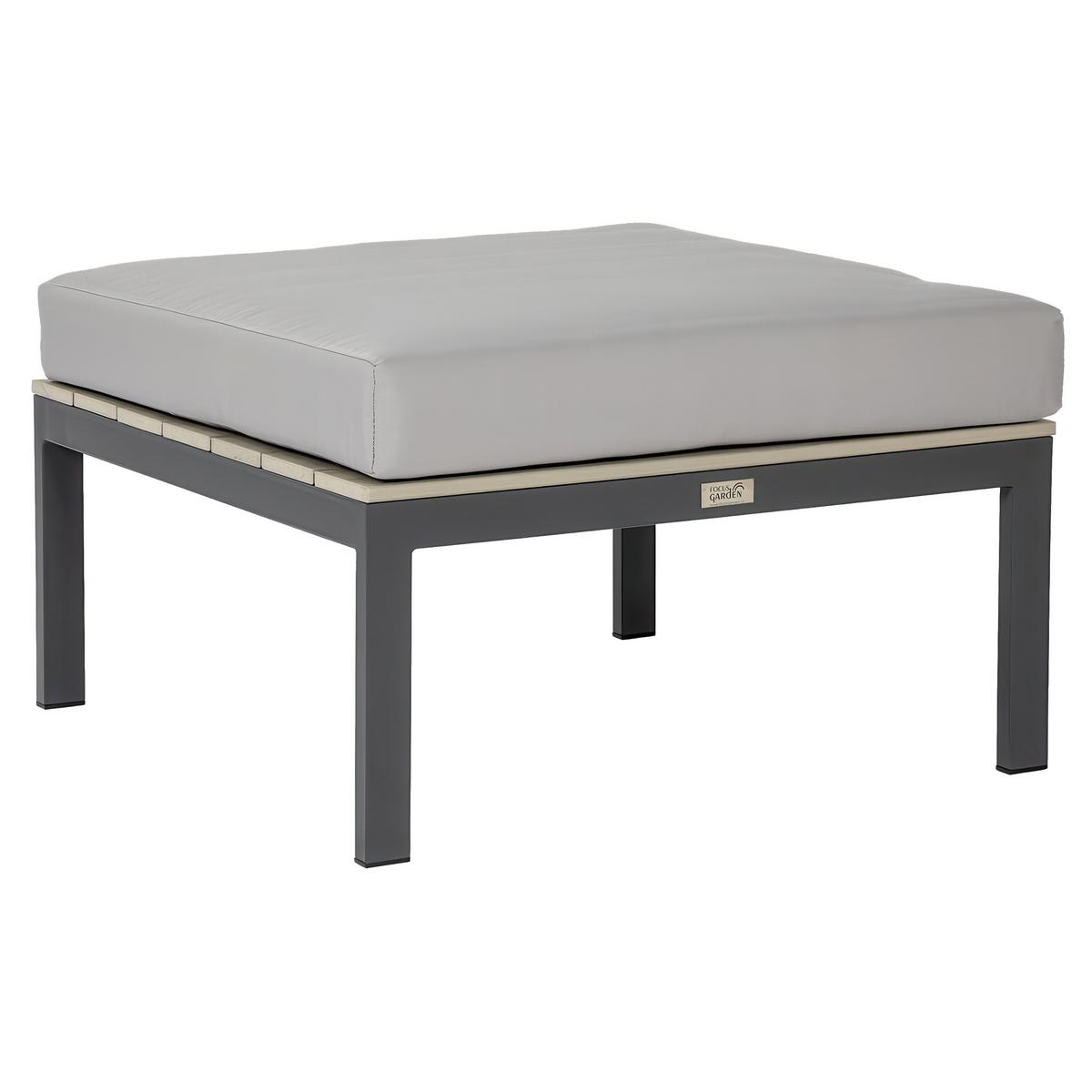 GARTENSET Santorini modulares Ecksofa mit Couchtisch, verzinkter Stahl, für 2 Personen - Hellgrau, Metall - Beautysofa