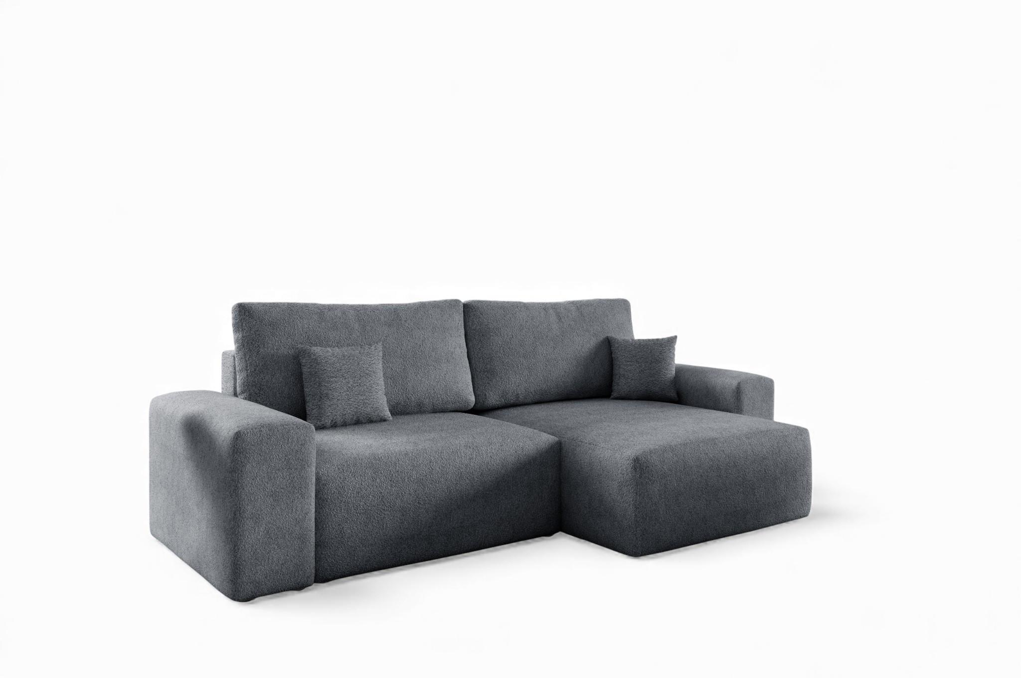 ECKSOFA Arona Xs Mit Schlaffunktion - Dunkelgrau, Holzwerkstoff/Textil (255/148cm) - Fun Möbel