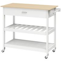 KÜCHENWAGEN MDF Weiß - Weiß, Holzwerkstoff (51/92.5/108.8cm) - HOMCOM