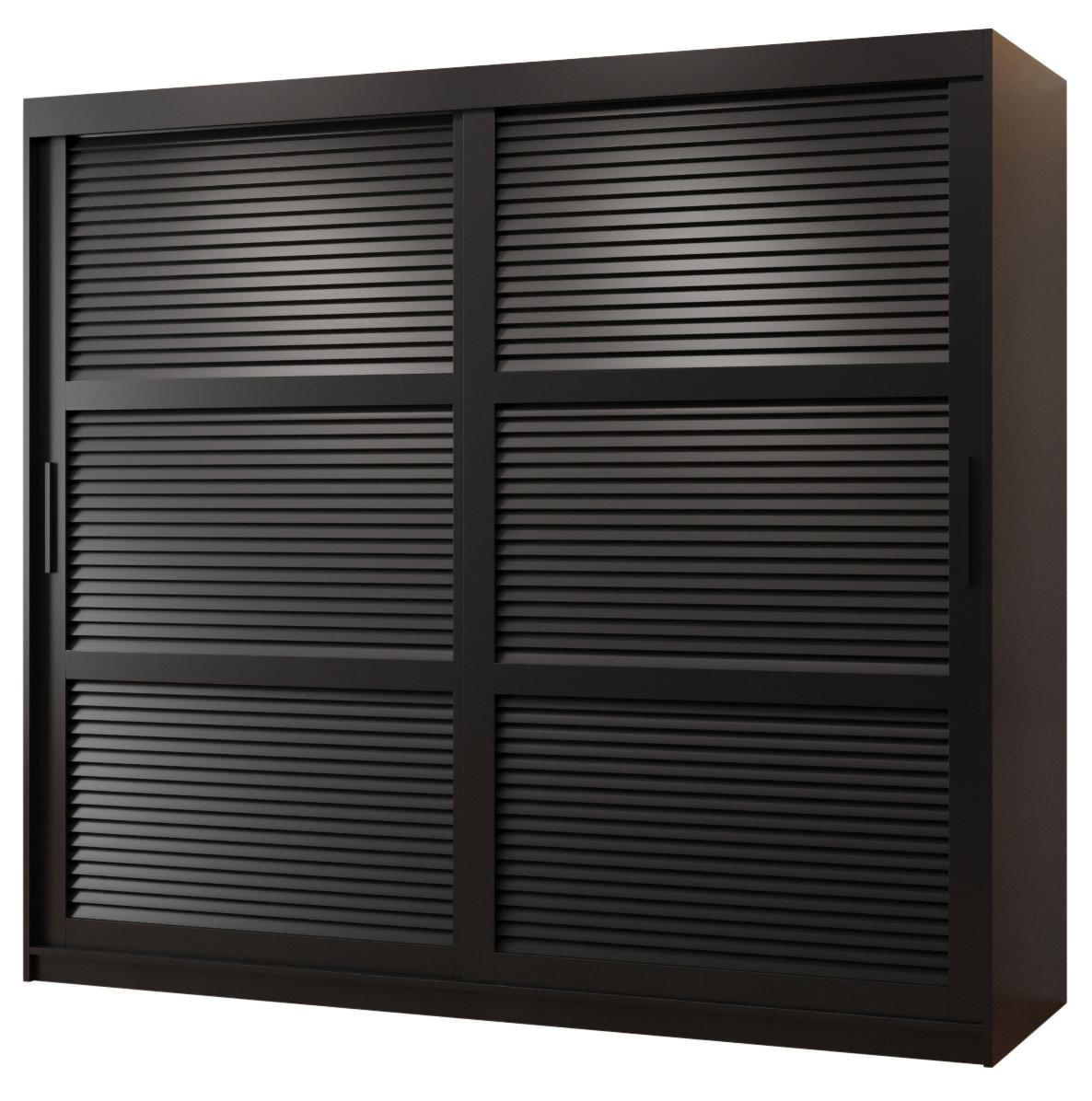 SCHWEBETÜRENSCHRANK 200/200/62 2-türig - Schwarz, Holz/Kunststoff (200/200/62cm) - MÖBEL KRYSPOL