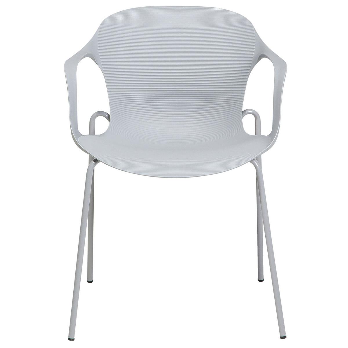 ESSZIMMERSTUHL 2er-Set Kunststoff Grau Elbert - Grau, Kunststoff/Metall (56/75/56cm) - Beliani