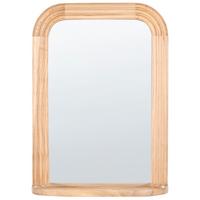 WANDSPIEGEL mit Ablage 62/85 cm Paulownia-Holz Braun Riscle - Braun, Holz (62/85/20cm) - Beliani