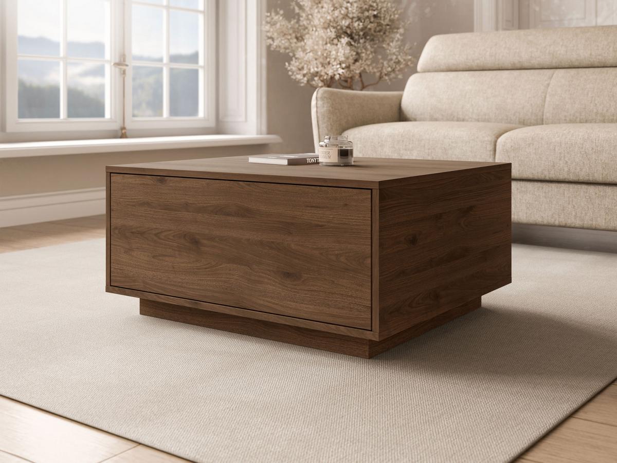 COUCHTISCH Bavro - Nussbaumfarben/Schwarz, Holzwerkstoff/Kunststoff (70/80/39cm) - MIRJAN24