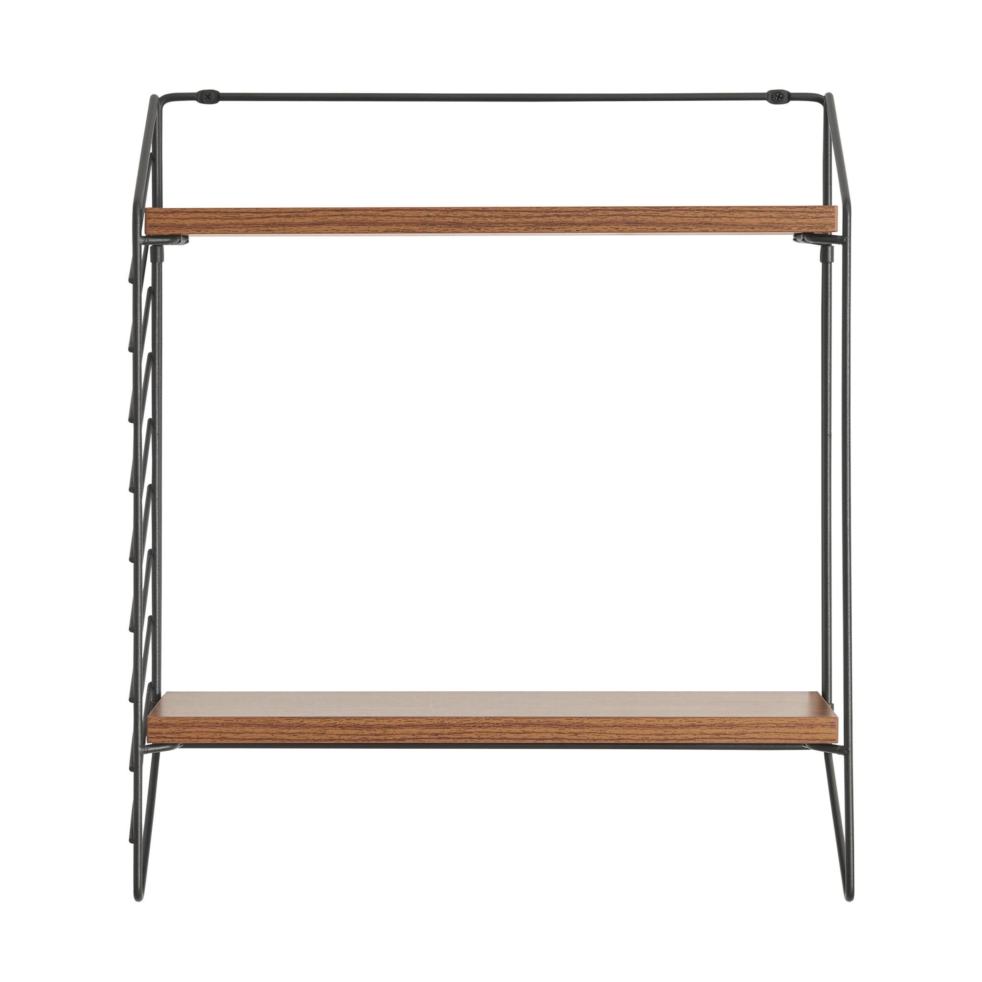 WANDREGAL Bømlo - Walnussfarben/Schwarz, Metall (42/47.5/14cm) - [en.casa]