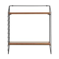 WANDREGAL Bømlo - Walnussfarben/Schwarz, Metall (42/47.5/14cm) - [en.casa]