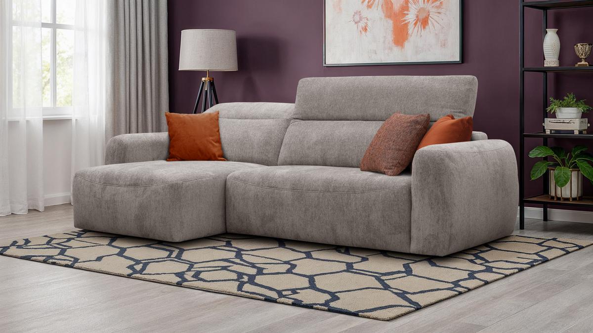ECKSOFA NERO 4-Sitzer, dunkelbeige - Beige/Schwarz, Holz/Textil (272/81/159cm) - Wozimo