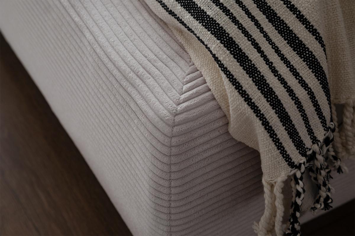 POLSTERBETT HENRY Cremeweiß Cord - Creme/Weiß, Textil (140/200cm) - KAWOLA