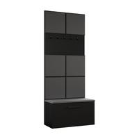 GARDEROBENSCHRANK Rosanno I Schwarz 80,6/204/40 cm – Modern, mit Kleiderhaken - Schwarz, Holzwerkstoff/Kunststoff (80.6/204/40cm) - AX Living