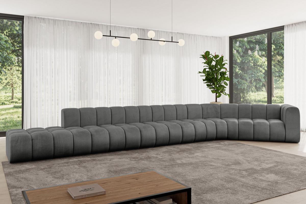 ECKSOFA modulares Sofa Tilmo-L3 - 581x194x70 cm Dunkelgrau - Dunkelgrau, Holzwerkstoff/Textil (581/194cm) - ALTDECOR