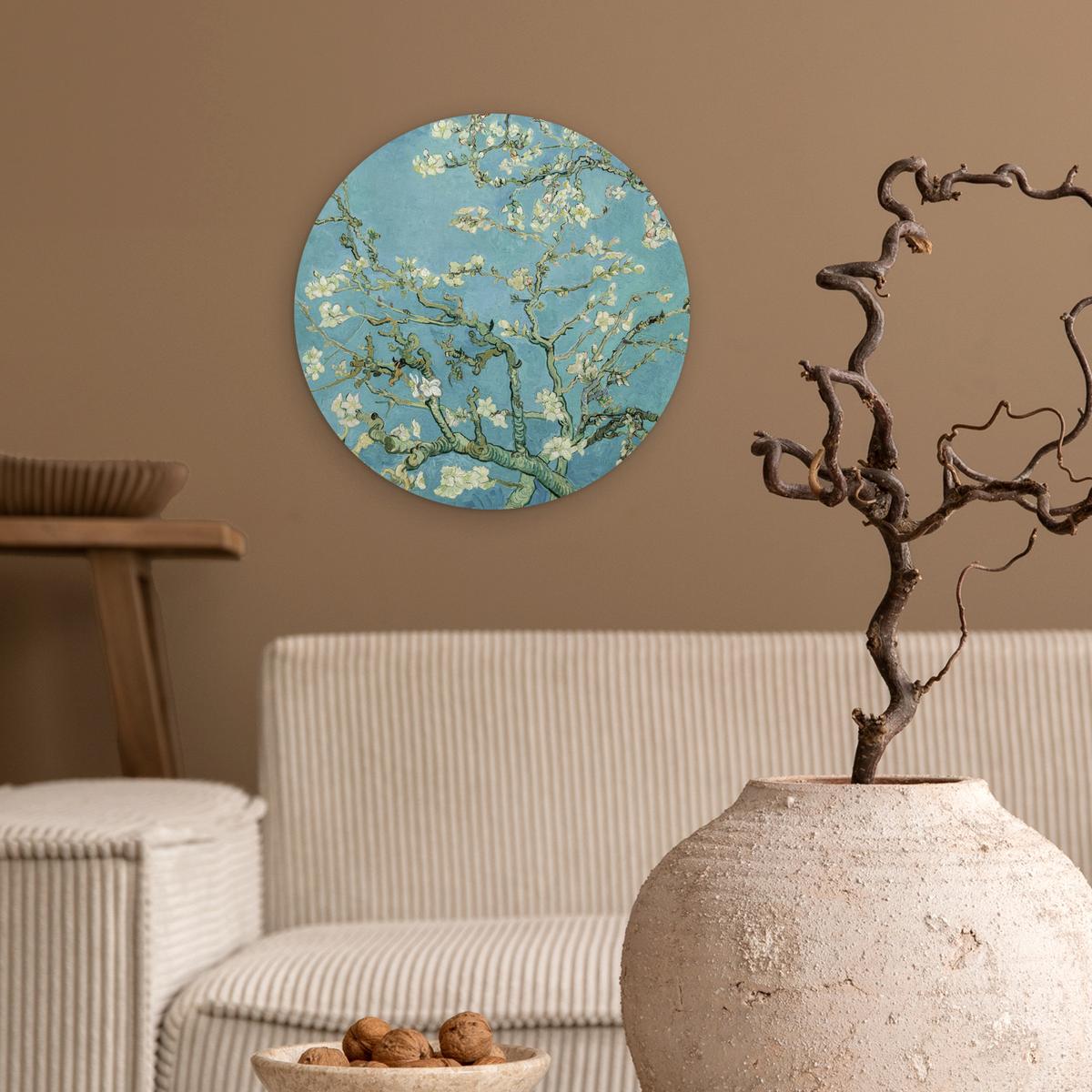 WANDBILD Van Gogh - Mandelblüte - Alte Meister - Kunst - Vintage Deko Wohnzimmer 30x30 cm - Pastellblau, Kunststoff (30/30cm) - MuchoWow