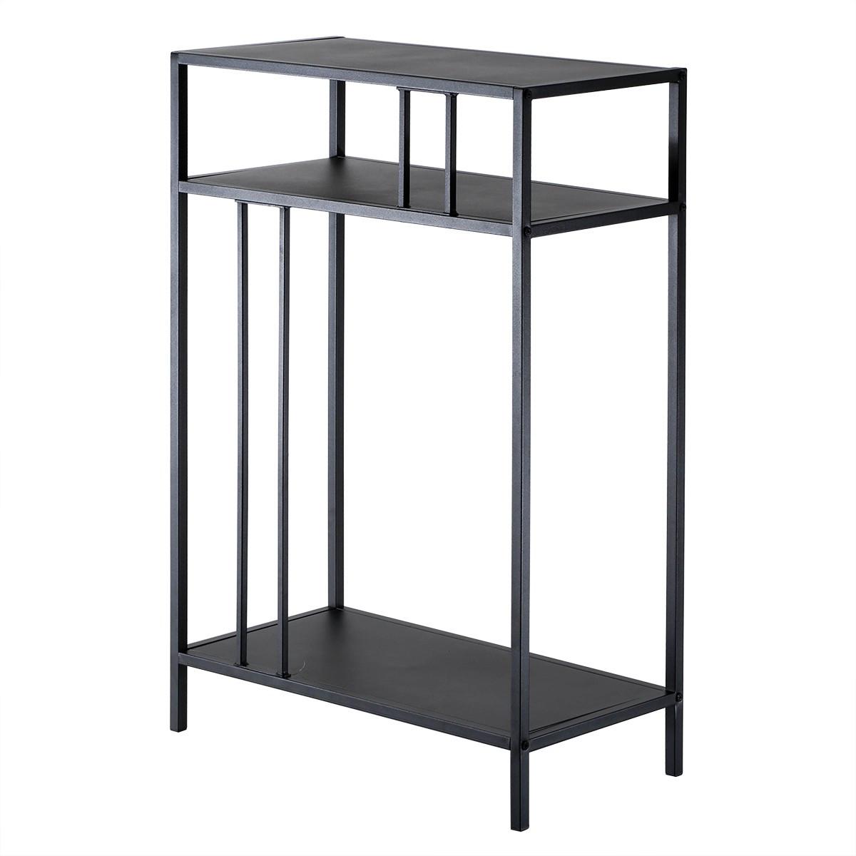 HOHE Konsole aus schwarzem Metall 30/90/60 cm - Schwarz, Metall (35.5/30/90cm) - Calicosy