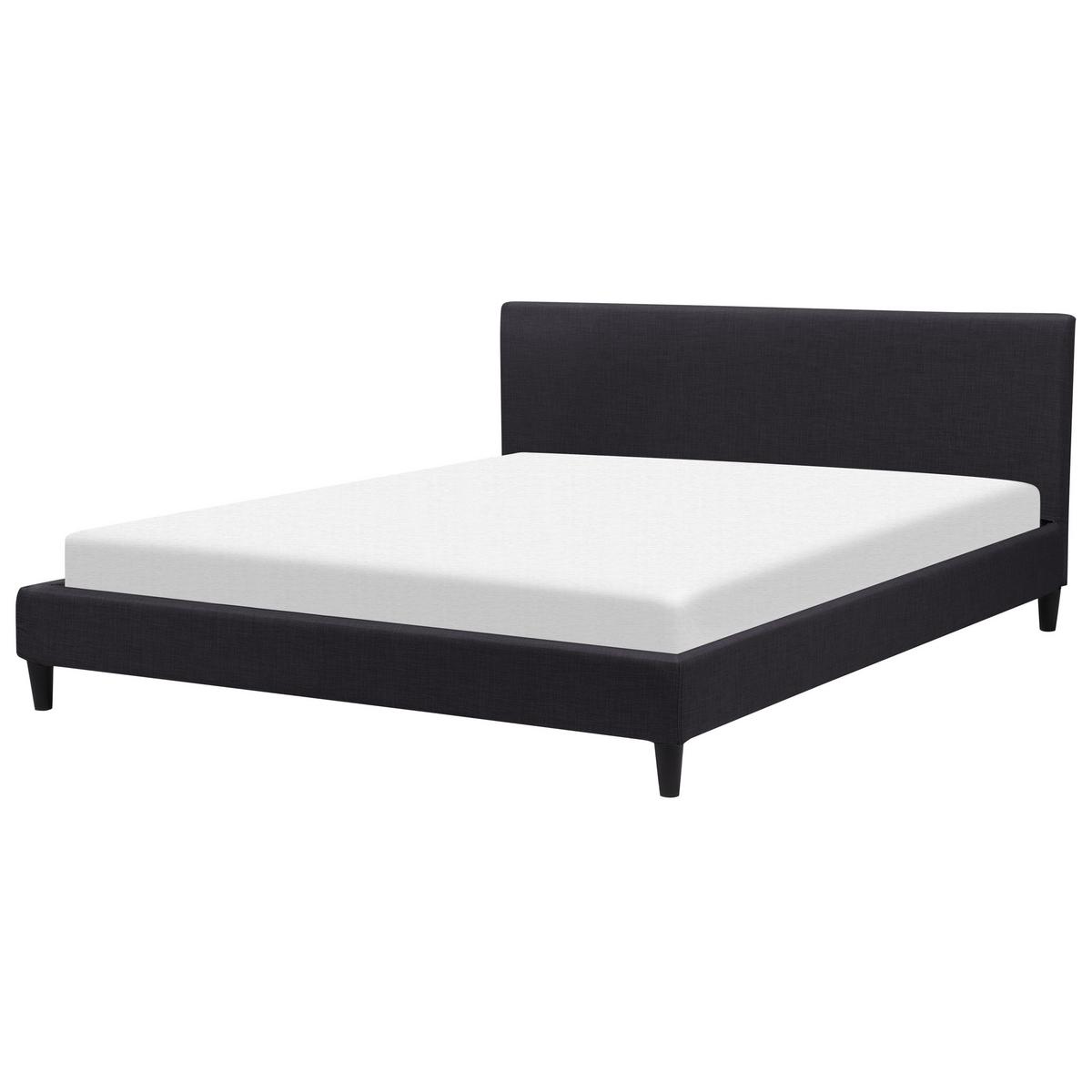 BETTRAHMENBEZUG 180/200 cm Schwarz Fitou - Schwarz, Textil (190/214cm) - Beliani