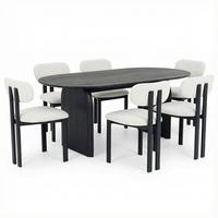 ESSGRUPPE MALA FRANCA 7er Set schwarz - Schwarz, Holzwerkstoff - IDIMEX