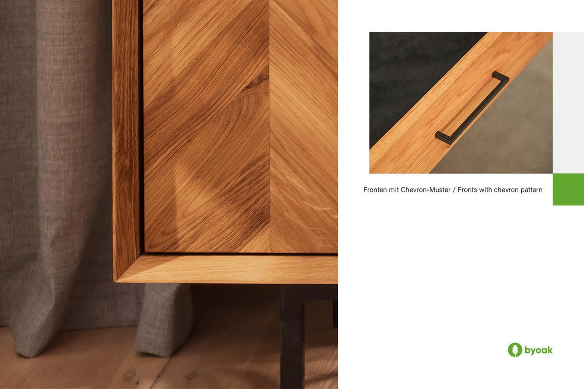 KOMMODE BREIT LEON Kernbuche - Kernbuche, Holz (144/65/45cm) - byoak