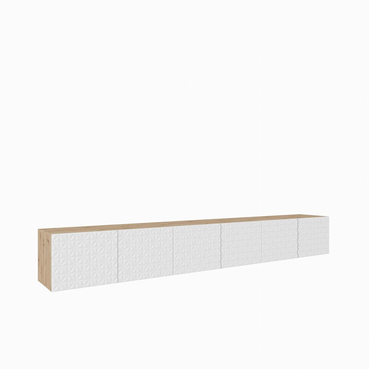 LOWBOARD ROVA 300/41/40 cm, Hängender TV-Schrank Eiche Artisan - Weiß/Eiche Artisan, Holzwerkstoff (300/41/40cm) - MASSENO