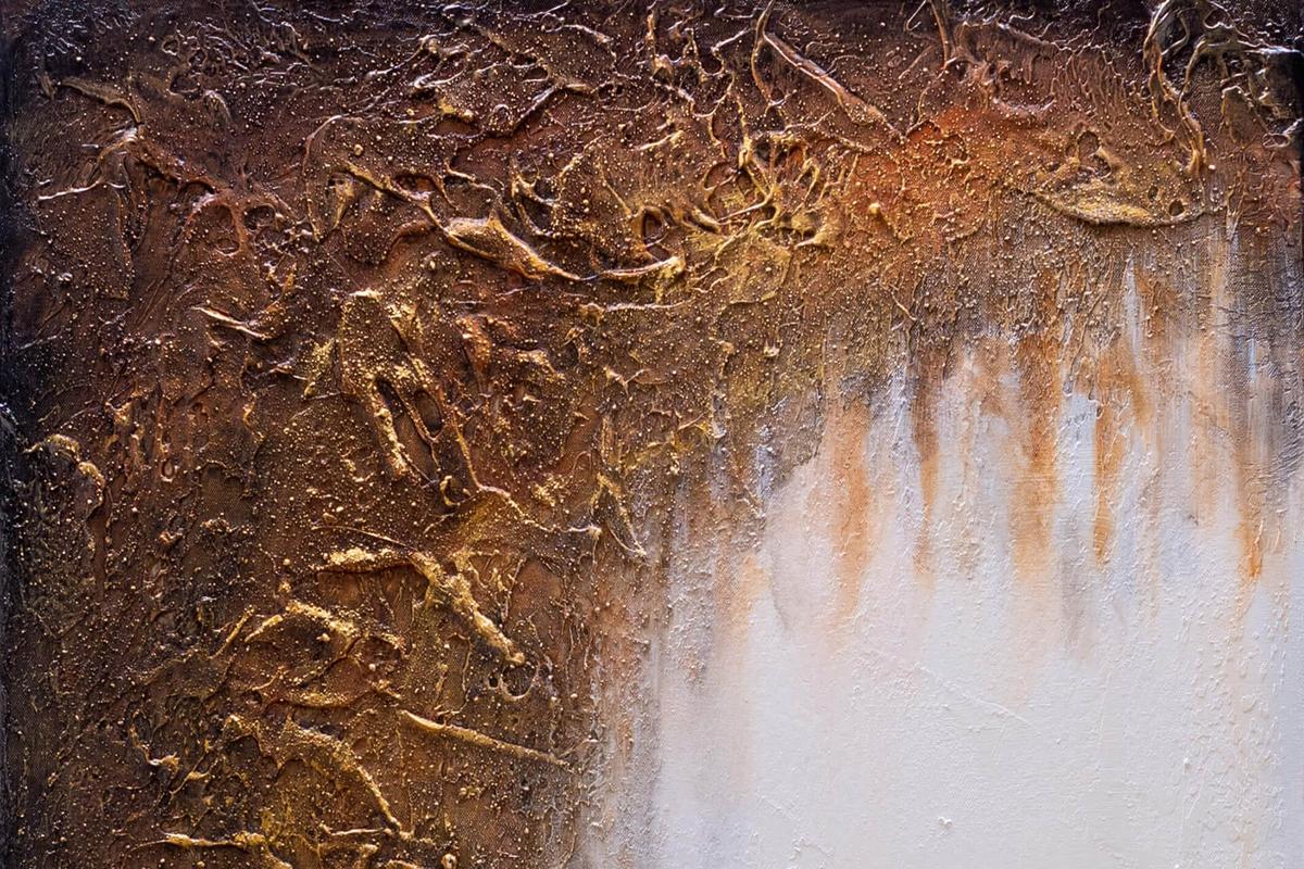 ACRYLBILD HANDGEMALT 60/90 cm - Schwarz/Weiß, Textil (60/90cm) - KUNSTLOFT