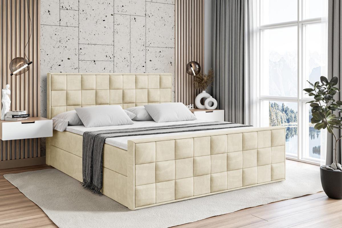 BOXBETT ZAFIRA - 140x200 - H4 - Beige - Beige, Holzwerkstoff (140/200cm) - ALTDECOR