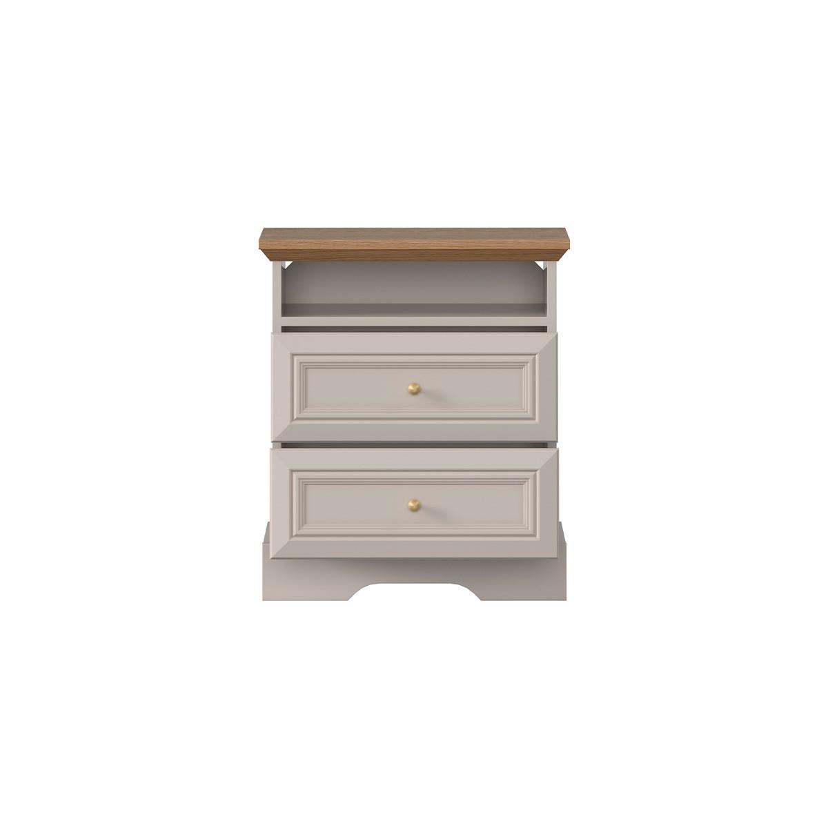 NACHTTISCH Dulci Kaschmir und Holz - Beige, Holzwerkstoff (54.7/63.5/39.7cm) - Petits-meubles